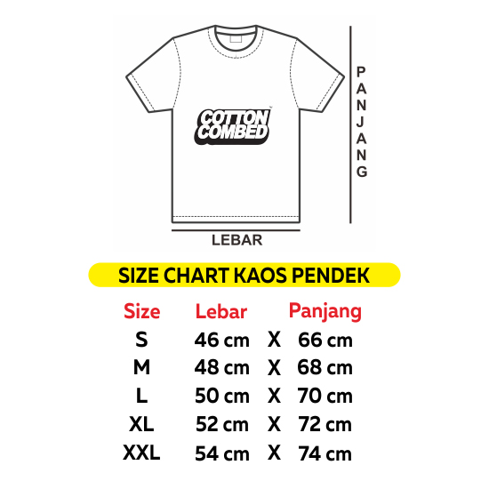 Baju Cotton Combed 30S Lengan Pendek